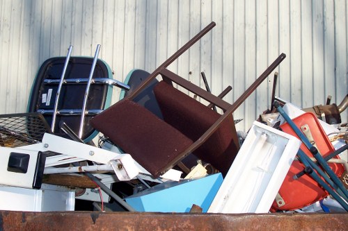 Professional team handling construction debris