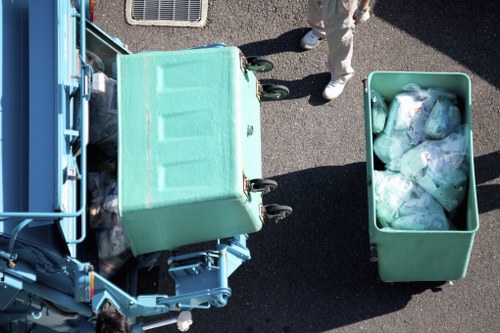 Commercial rubbish removal service in action